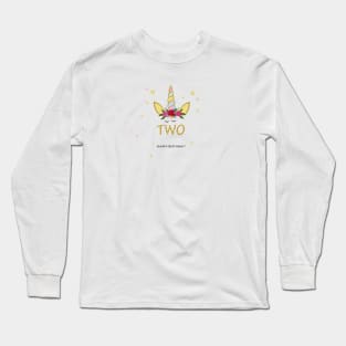 Second birthday Two. Unicorn Birthday invitation. Party invitation greeting card Long Sleeve T-Shirt